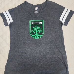 Austin FC Gray Striped T-Shirt Women's Small